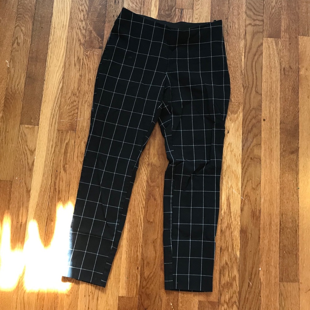 Black Plaid Ankle Pant
